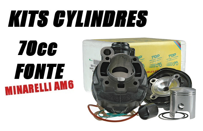 Kit cylindre Top Performances 70cc LC Cylindre en fonte grise Minarelli AM 345/6